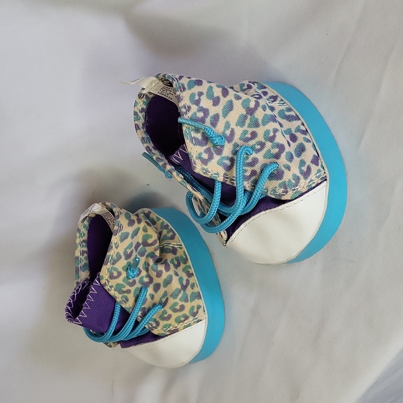 Build a Bear Leopard Print Converse Shoes Blue Purple Good condition - Picture 3 of 8